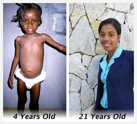 Jonise (from Haiti) at 4 and 21